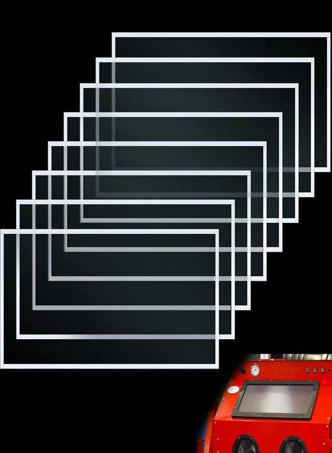 فاباي 12 قطعة من أغطية عدسات كابينة السفع الرملي، مصنوعة من فيلم البوليستر، لحماية العدسات الداخلية لكابينة السفع الرملي، لاصق، فيلم قياسي للسفع الرملي، مقاس 23 × 11 بوصة - Image 1